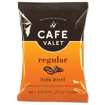 Caf   Valet Regular Dark Roast Single Serve Coffee Packets - 84 Count - For Use with Caf   Valet Single Serve Cofee Makers - Dis