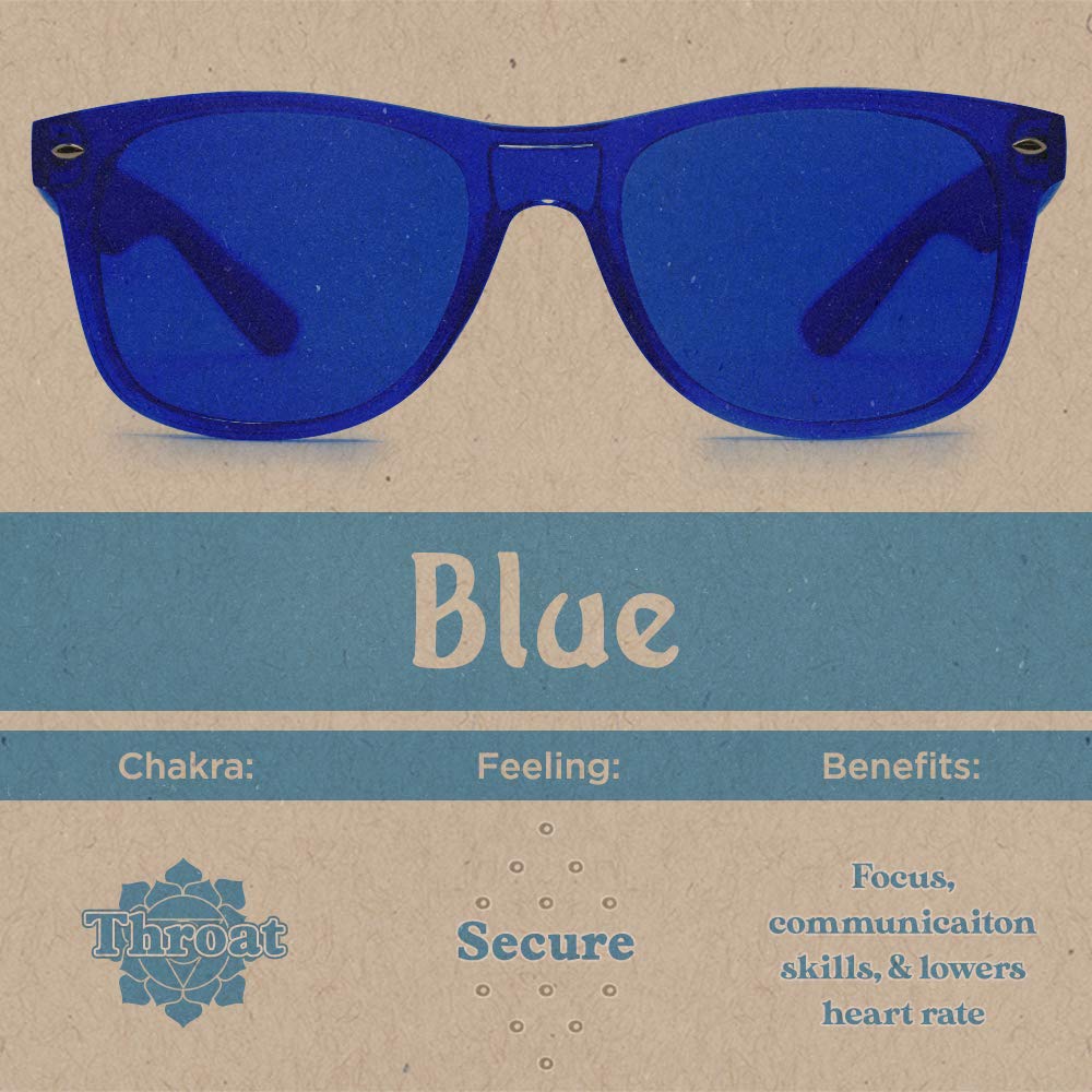 Purple Canyon Blue Color Therapy Mood Glasses Light Therapy Chakra Healing Glasses Chromotherapy Blue Glasses