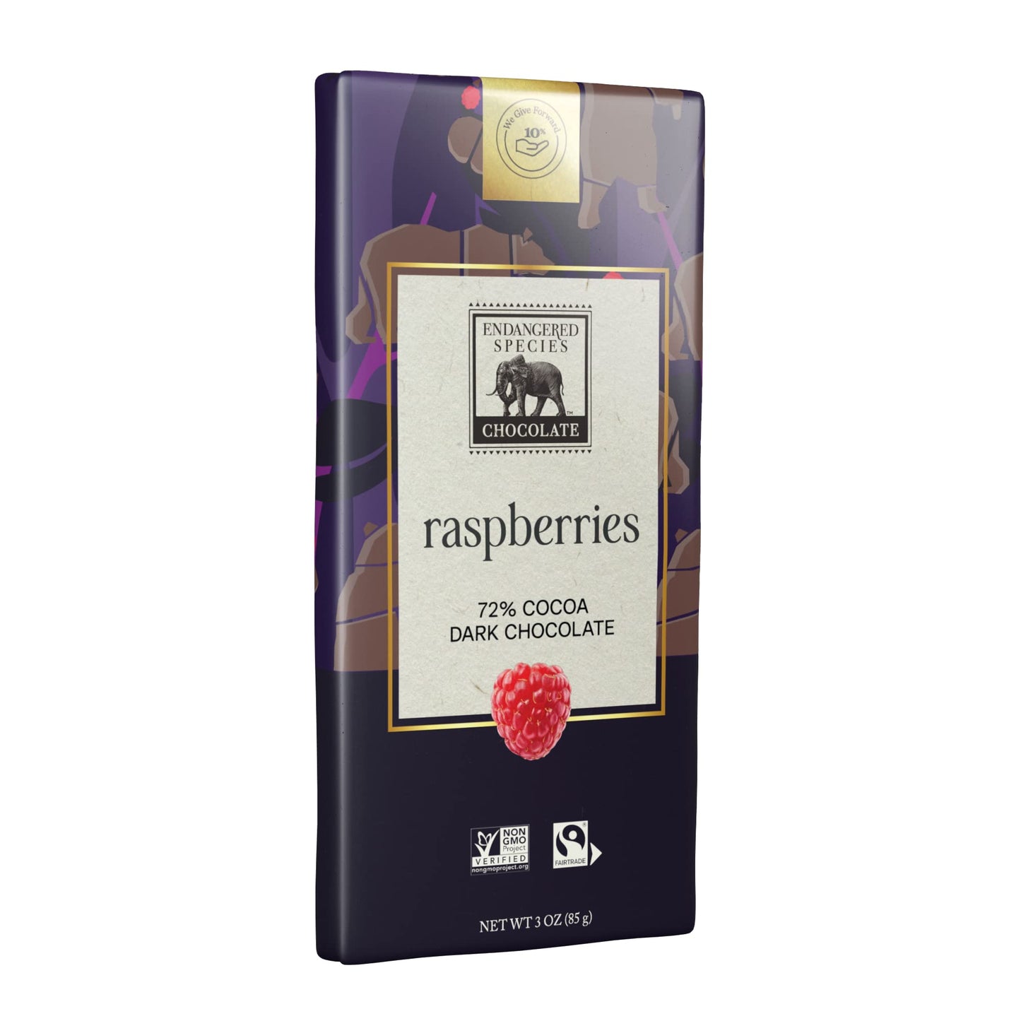 Endangered Species Chocolate Bars (12 Packs) (Dark Chocolate Raspberries (72%))