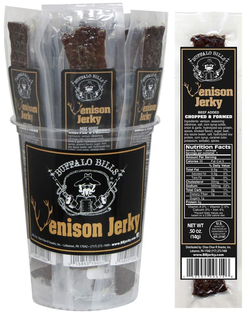 Buffalo Bills Venison Jerky Strips, 25 Individually Wrapped 7 Strips, 1 Count