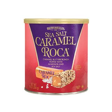 Brown & Haley Sea Salt Caramel Roca Canister, Individually Wrapped Caramel Buttercrunch Toffee (10 Ounce (Pack Of 2))