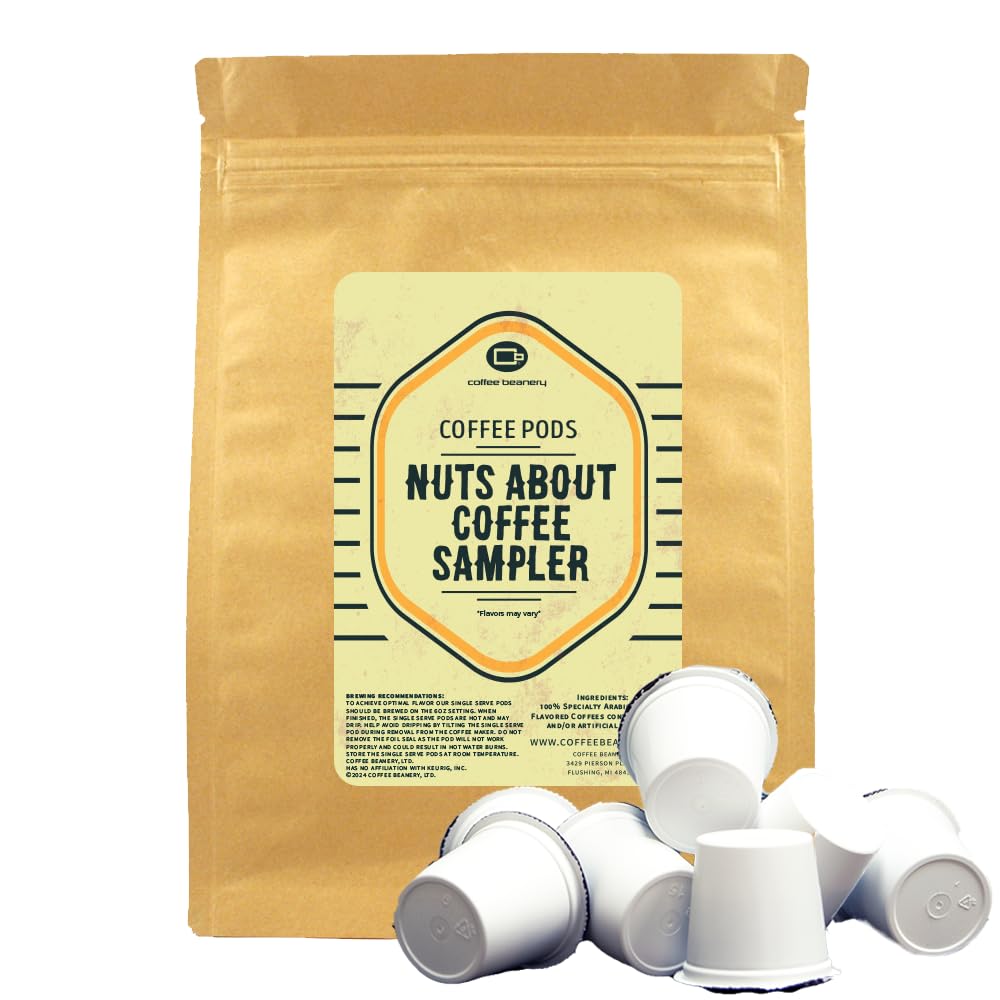 Coffee Beanery Nuts About Coffee Pods Variety Pack (20ct) - Gourmet Flavored Coffee Pods
