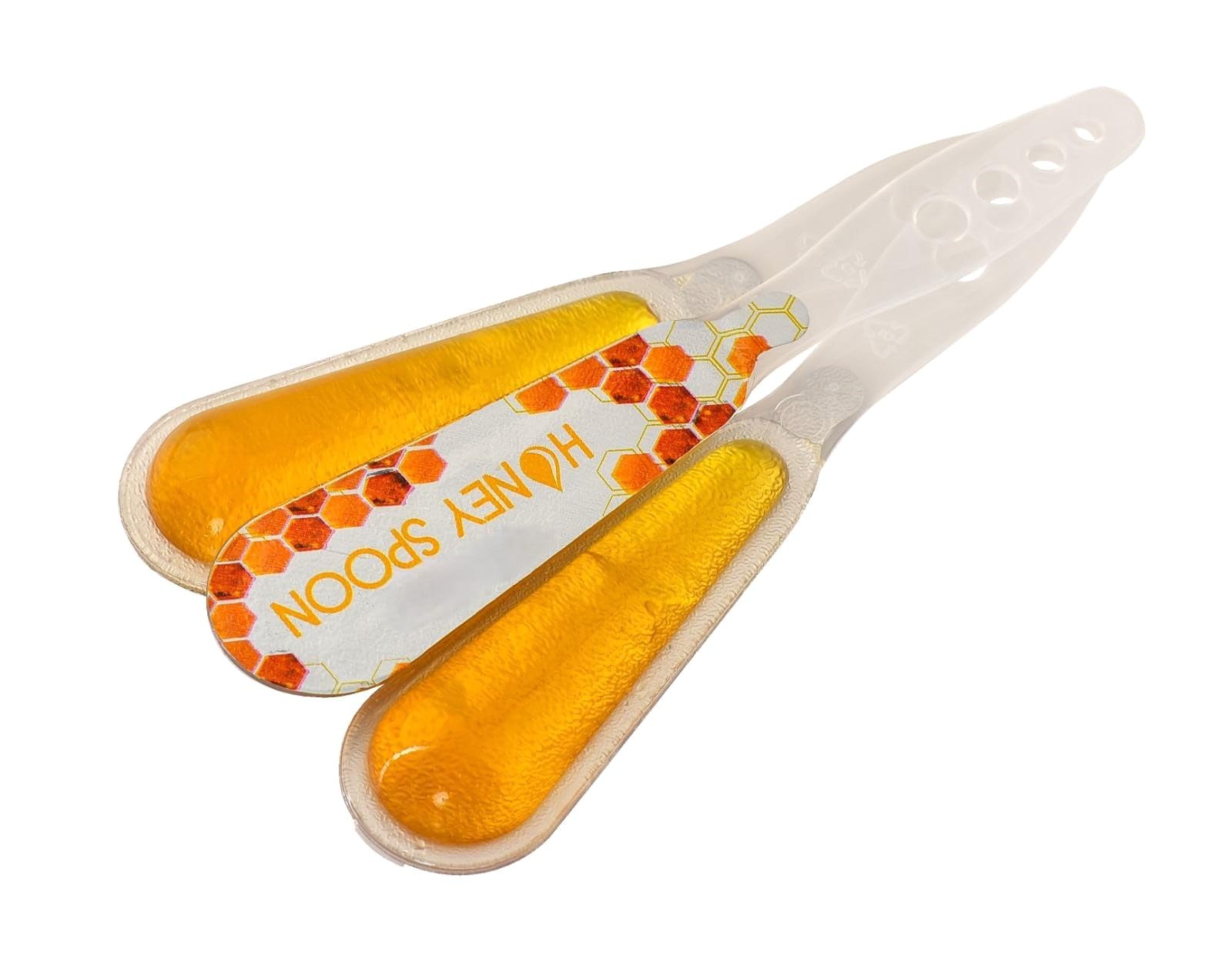 Honey Spoon - Easy to Stir Pure Natural Crystalized Wildcrafted Honey, Disposable and Individually Wrapped Spoons, Gluten Free (