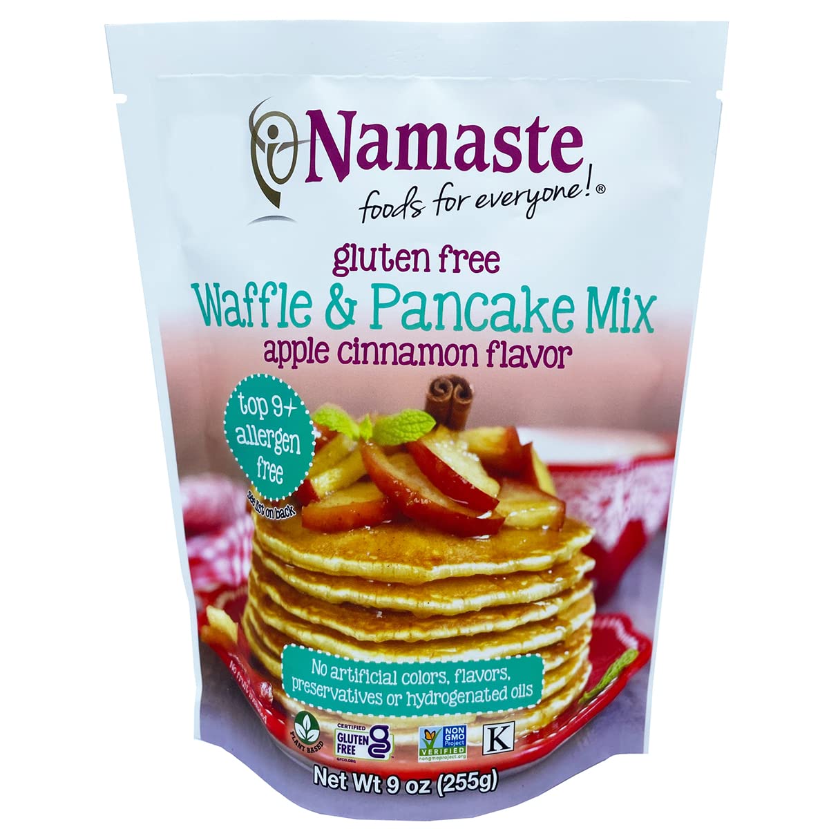 Namaste Foods Gluten Free Waffle & Pancake Mix, Apple Cinnamon, 9Oz