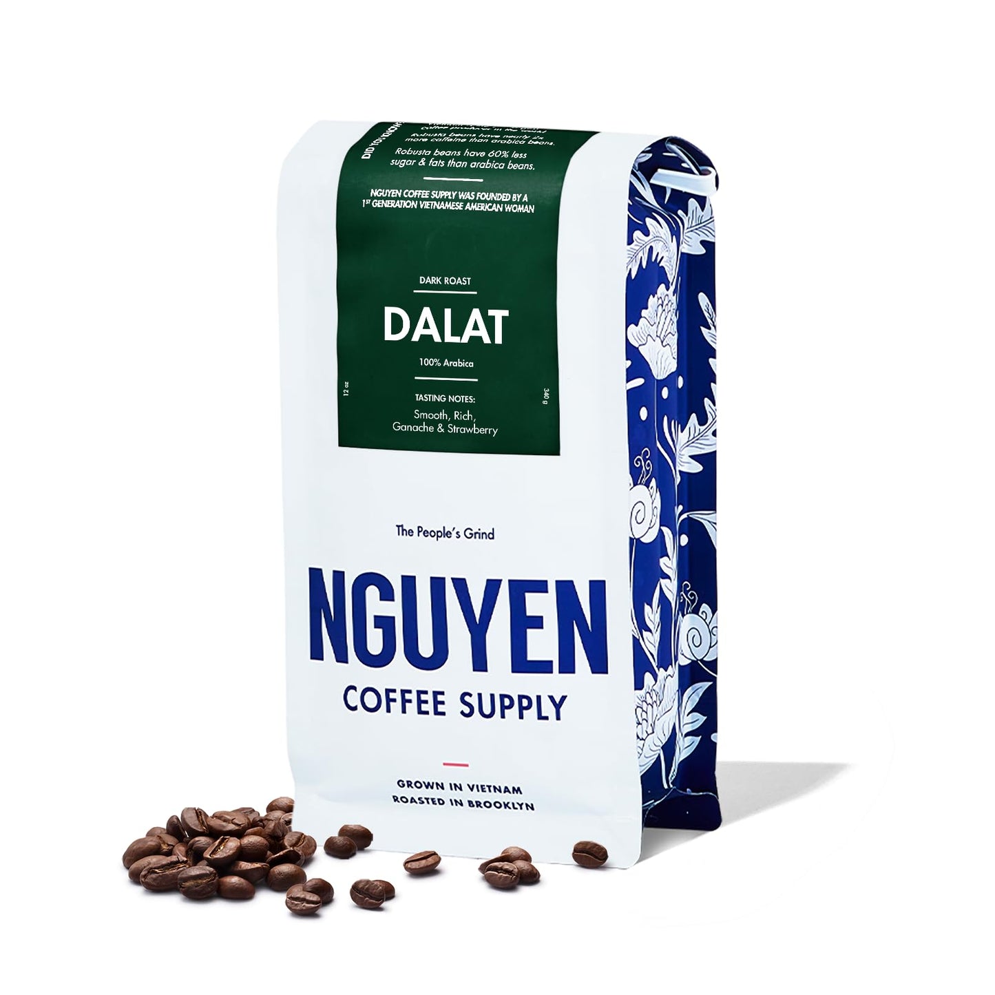 NGUYEN COFFEE SUPPLY Dalat Arabica Dark Roast Whole Coffee Beans 12 oz Bag
