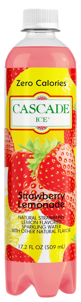 Cascade Ice Sparkling Water, Strawberry Lemonade, 17.2 Fl Oz, Pack of 12