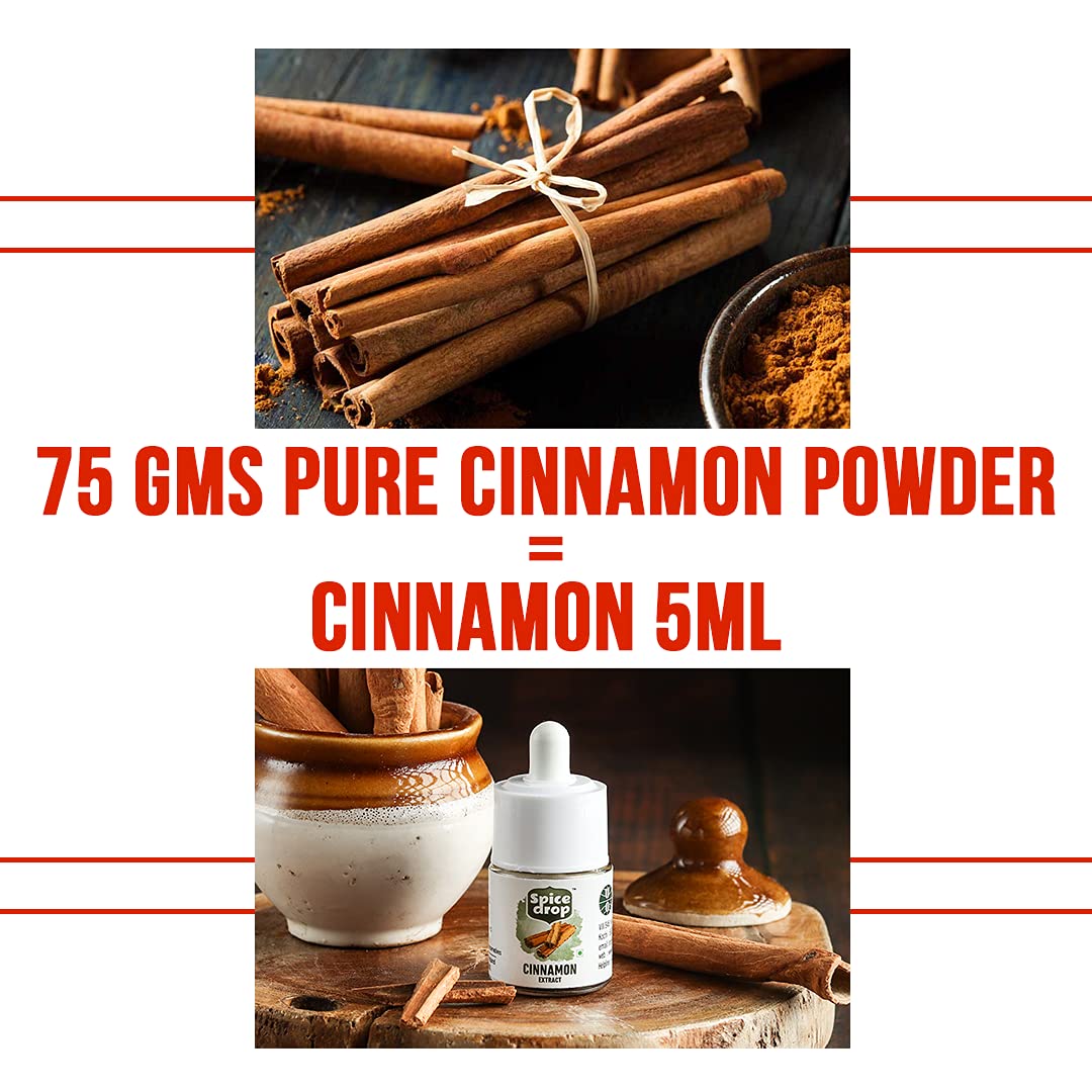 Spice Drop Cinnamon Cassia Extract – Baking, Cooking, Smoothie, Dessert, Coffee, Tea | Enhanced Quality Rich Aroma & Flavor | No Added Color Or Preservative | Sri Lanka Origin | Vegan | 0.17 Oz
