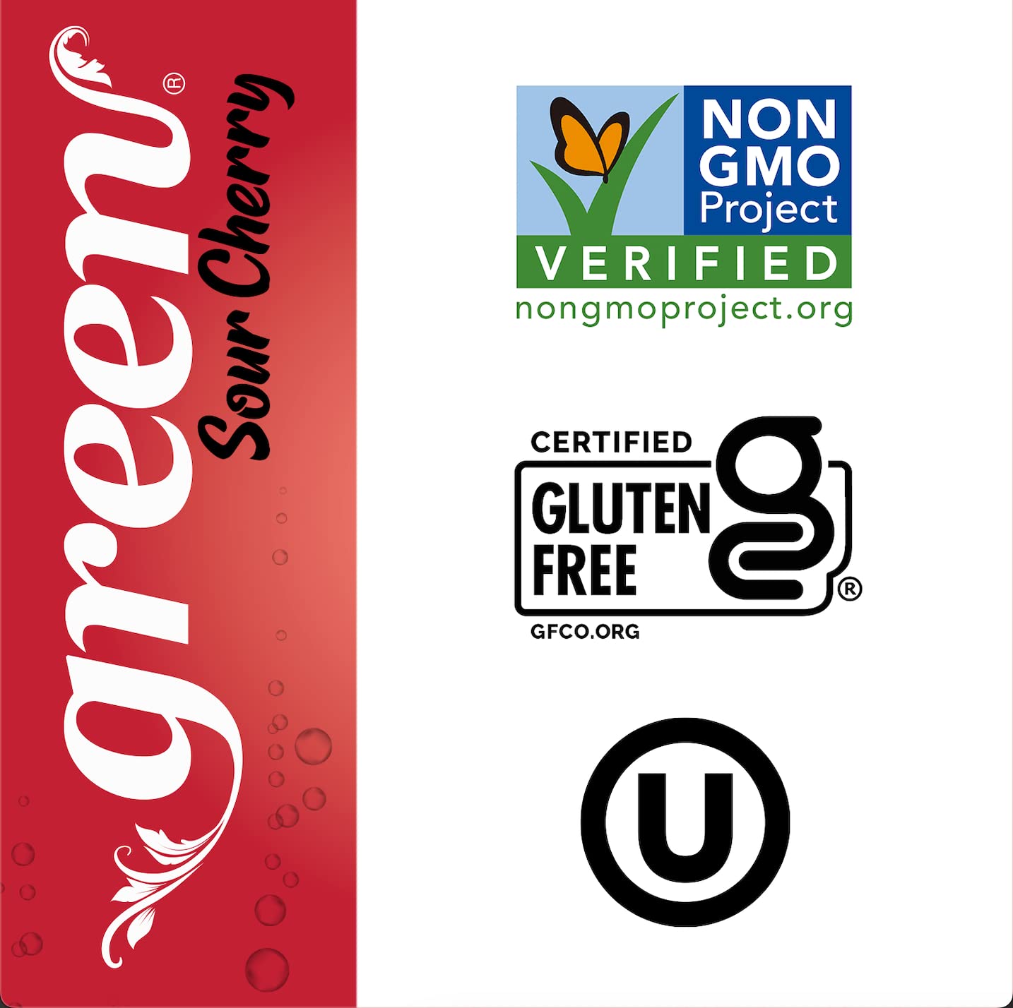 Green Sour Cherry- No added Sugar, 10% Real Sour Cherry Juice, 20 Calories per can, Naturally Sweetened with 100% Stevia Leaf Ex