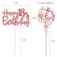 Iealods 18Th Happy Birthday Cake Topper, Rose Gold Glitter 18Th Birthday Cake Topper With Balloon Cake Topper For Girl Birthday