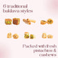 Zaitoune Cashew & Pistachio Baklava Selection Box - 0.22 Lb | Traditional Luxury Pastry | Arabic Dessert With Authentic Flavors