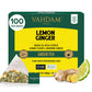 VAHDAM Lemon Ginger Green Tea Bags, 100 Count, Non-GMO, Gluten Free, Fruity Flavor, Resealable Ziplock Pouch