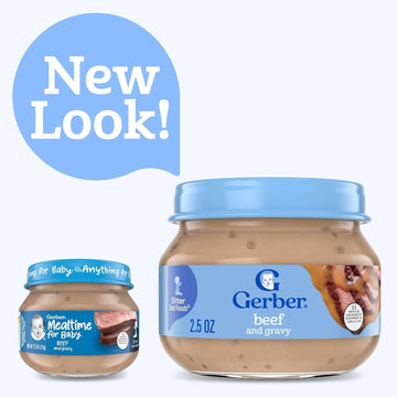Gerber Mealtime For Baby 2Nd Foods Baby Food Jar, Non-Gmo Pureed Baby Food With Essential Nutrients (Beef)
