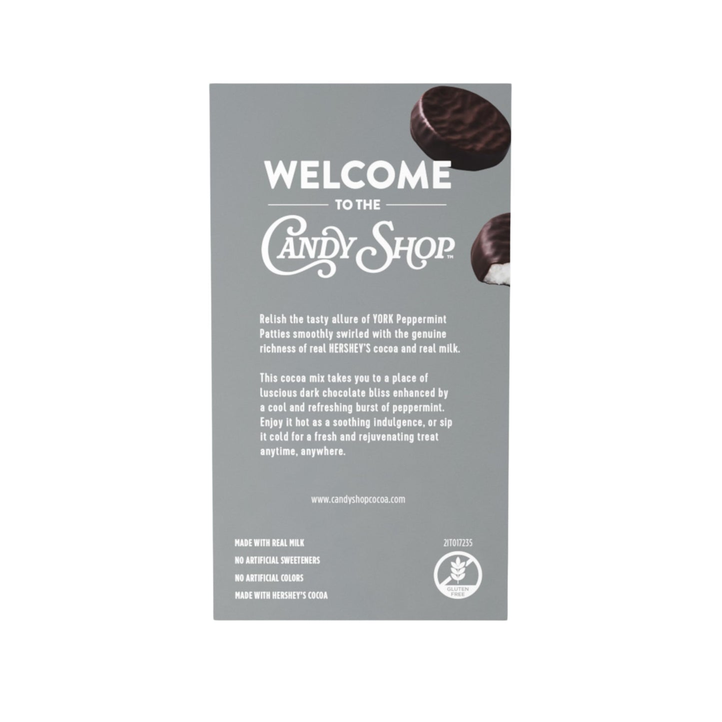 Candy Shop York Peppermint Pattie Cocoa Mix, Hot Chocolate, Make Hot Or Iced, Made With Real Milk, Gluten Free, 1.25 Oz Packet (