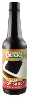 Glicks Less Sodium Soy Sauce 10oz | Perfect for Sushi, Ramen, Stir Fry, Dipping, and Marinating | Gluten Free | Soy Free | Koshe