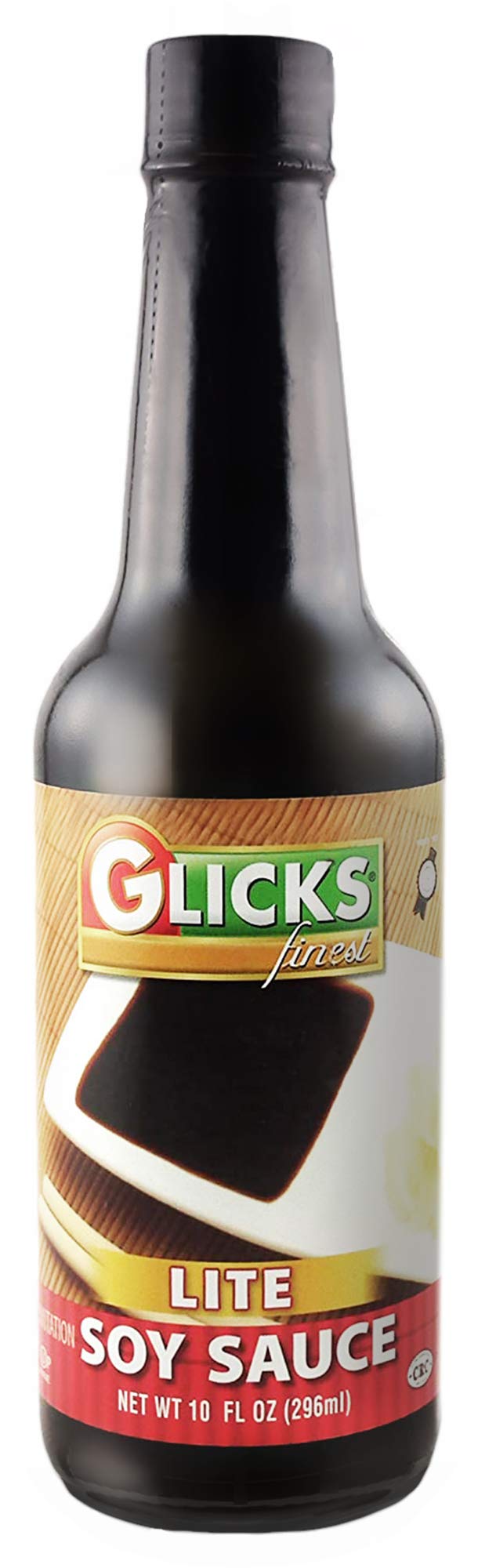 Glicks Less Sodium Soy Sauce 10oz | Perfect for Sushi, Ramen, Stir Fry, Dipping, and Marinating | Gluten Free | Soy Free | Koshe