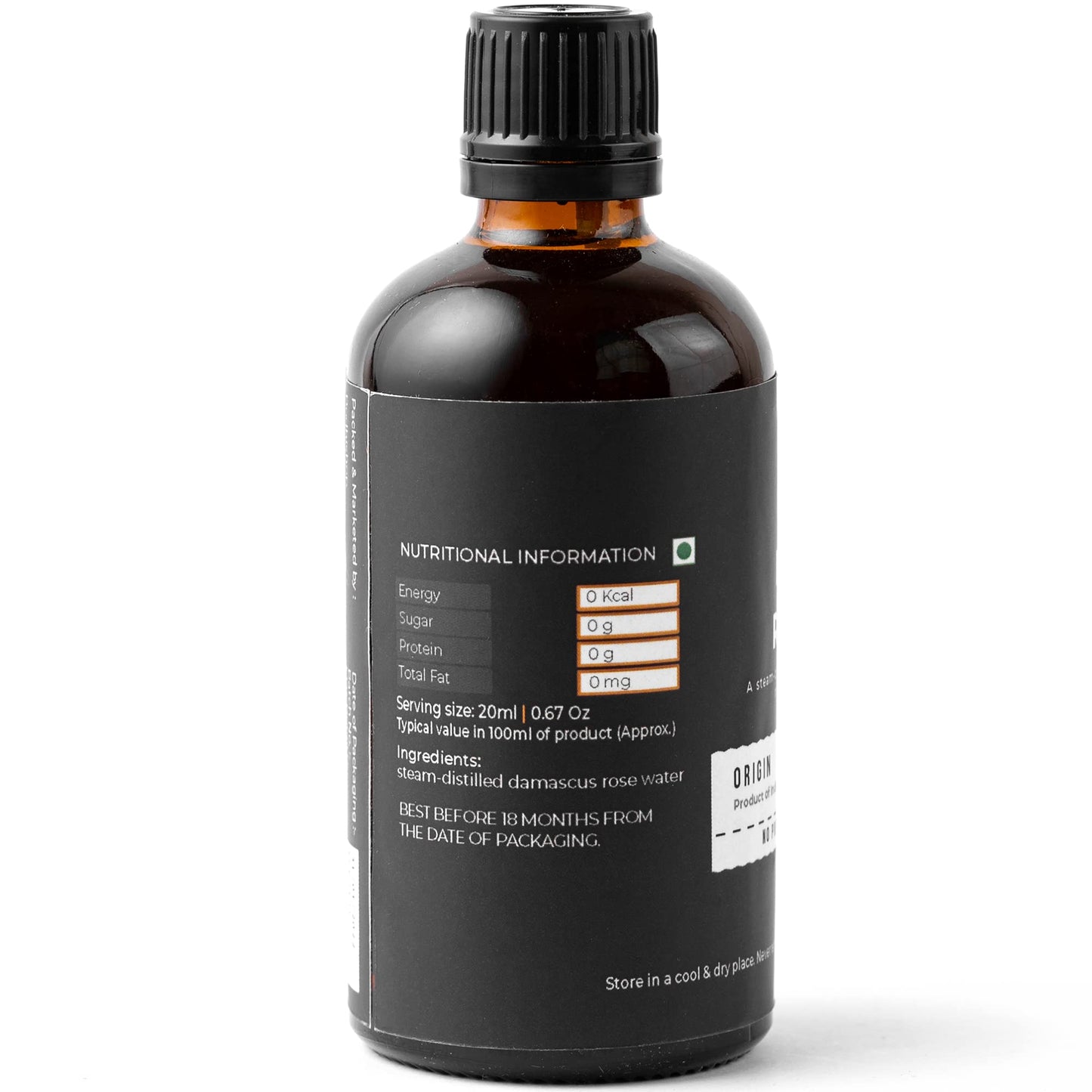 govedic Rose Water for Cooking  Baking  Cocktails | 100% Food Grade Rose Water | Face & Hair Care | Steam-Distilled Edible Damask Rose | 100 ml 3.38 Oz