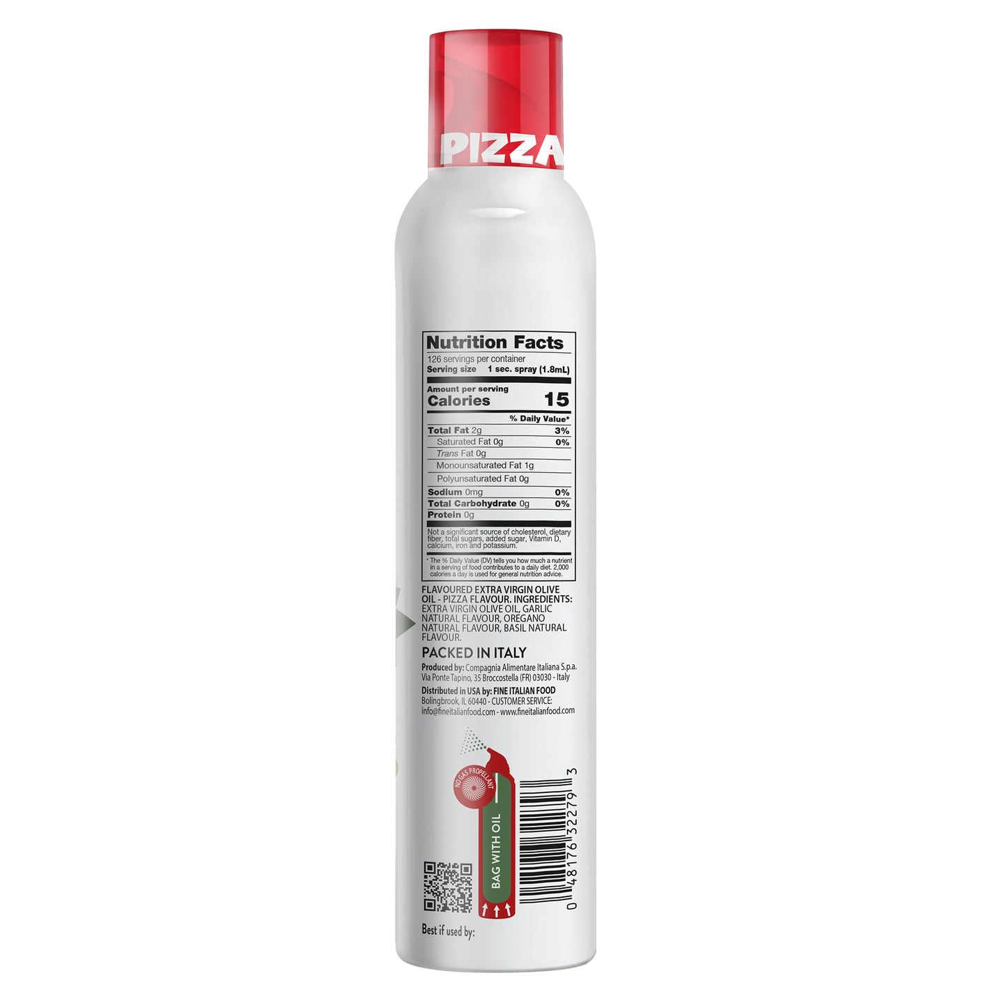 Mantova Pizza Flavored Extra Virgin Olive Oil Spray 8 oz - Infused with Basil  Oregano & Garlic - Perfect for Pizza  Pasta  Grilled Meats  Roasted Veggies & More