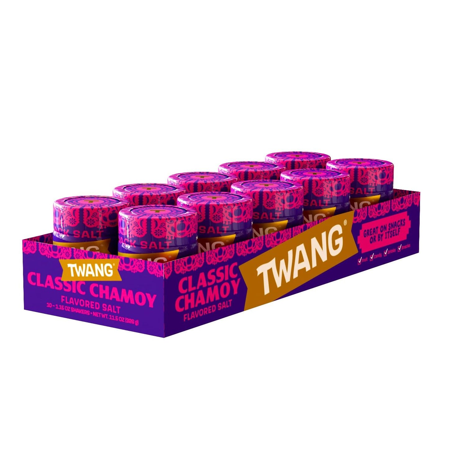 Twang Chamoy Flavored Snack Salt, 1.15 Ounce Shaker, Pack of 10