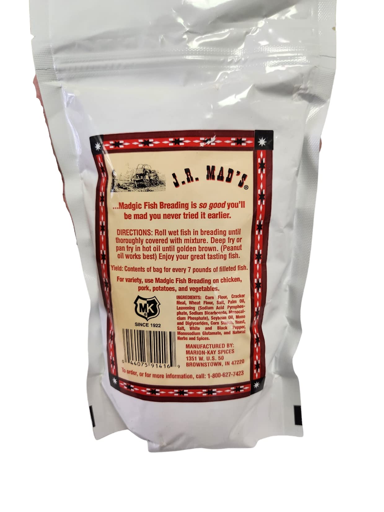 J.R Mads Madgic Fish Breading, Seasoned Crispy Fish Fry Seafood Breading, Season Coating Mix For Fish 20 oz