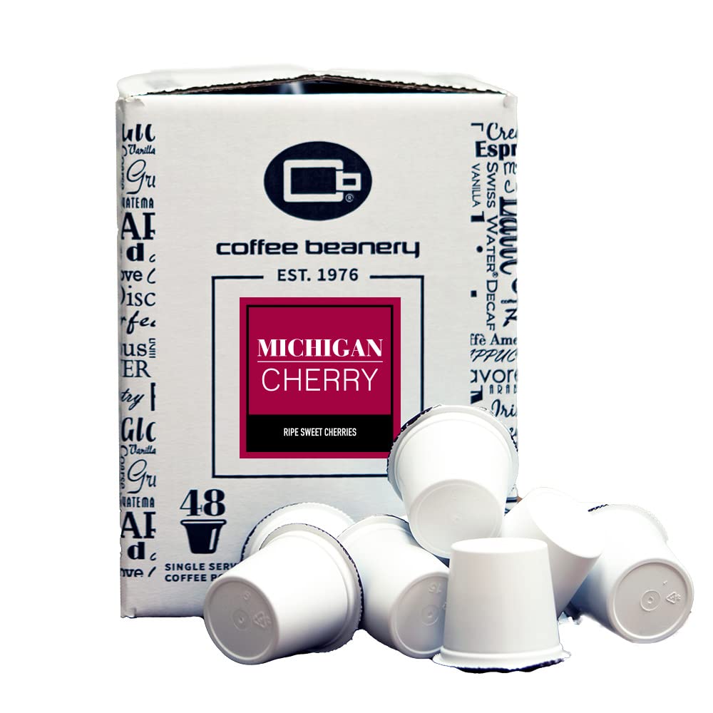 Coffee Beanery Michigan Cherry Coffee Pods, Medium Roast, 192ct Bulk Pack