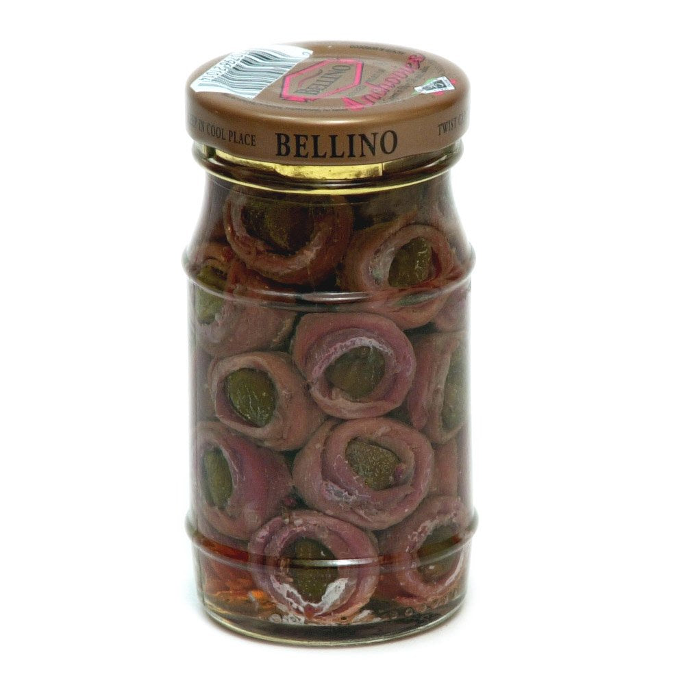 Bellino Rolled Fillet Anchovy, 4.25 Ounce Jar, Pack of 4