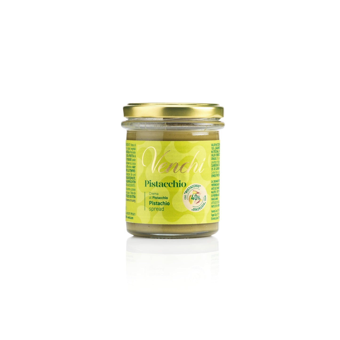 Venchi - Pistachio Spread, 7.05 Oz, Gluten Free, Free From Dyes And Preservatives, Made In Italy, Gift Idea