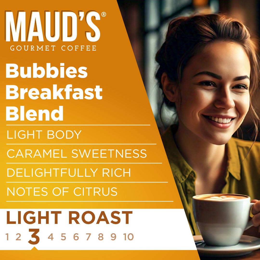 MAUDS Breakfast Blend Coffee Pods, 100% Arabica, KCup Compatible, 100 Count, Solar Energy Produced