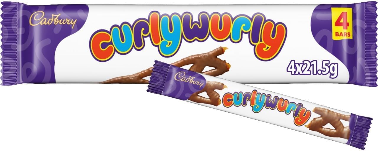 Cadbury Curly Wurly Chocolate 4pk (21.5g x 4) 86g (Pack of 1)