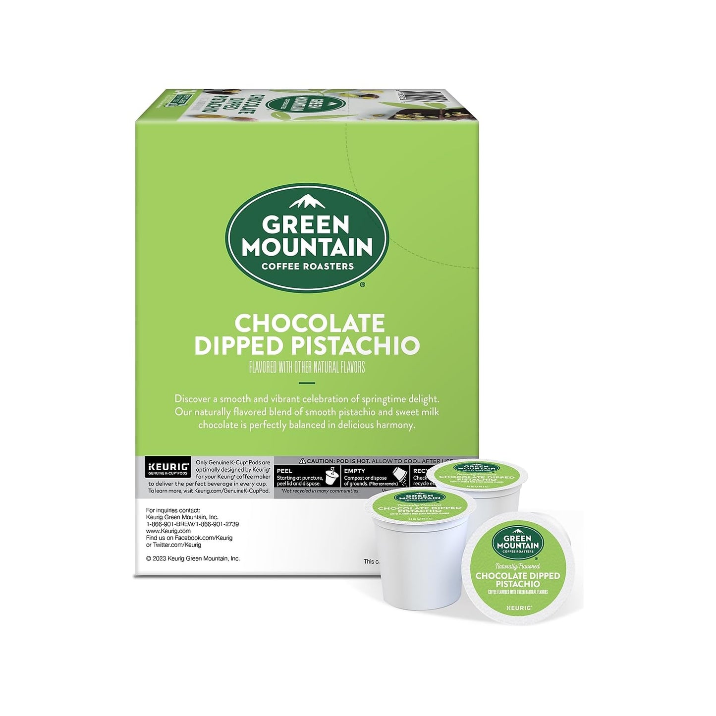 Green Mountain Coffee Roasters Chocolate Dipped Pistachio Coffee Keurig K-Cup Pods, 24/Box (5000378228)