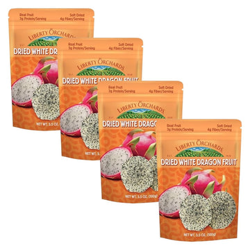 Liberty Orchard Organic Dried White Dragon Fruit with fiber - Ideal for Recipes or a Nutritious fruit for Busy Lifestyle- Nutrie