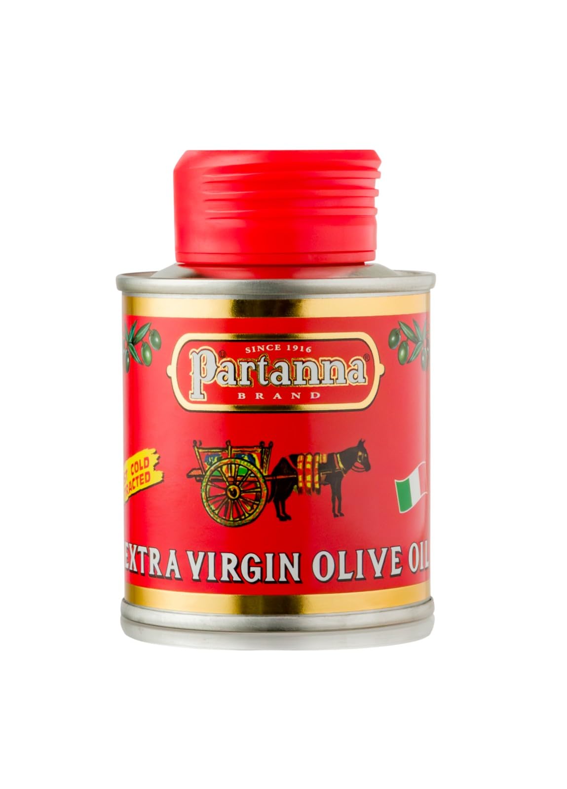 Partanna Extra Virgin Olive Oil - Premium Castelvetrano - First Cold Pressed - 3.4 FL oz Tin