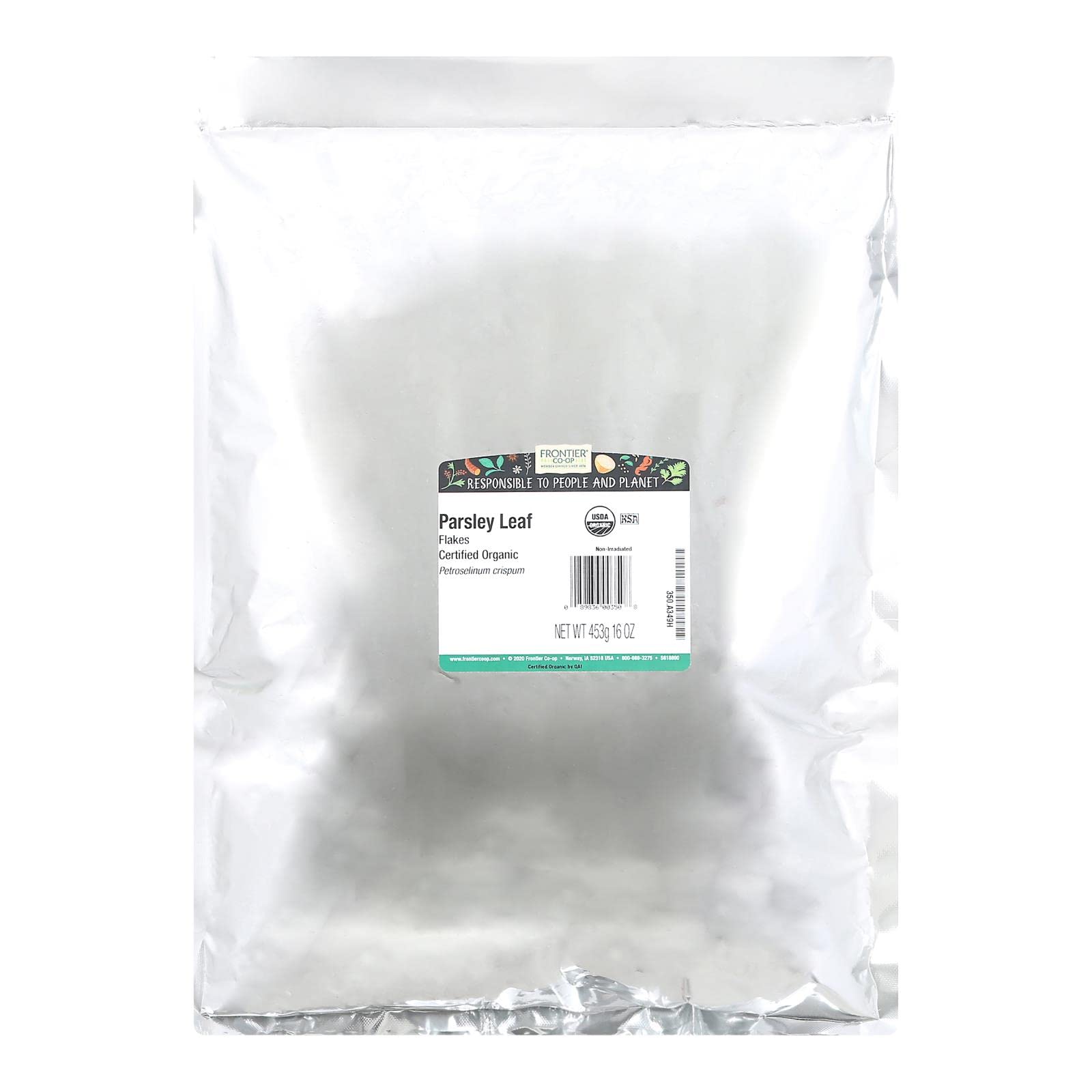 Frontier Herb Certified Organic Parsley Leaf Flake, 1 Pound - 3 per case.3