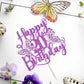 Kaoenla Butterfly Happy 20th Birthday Cake Topper, Purple Glitter 3D Decor