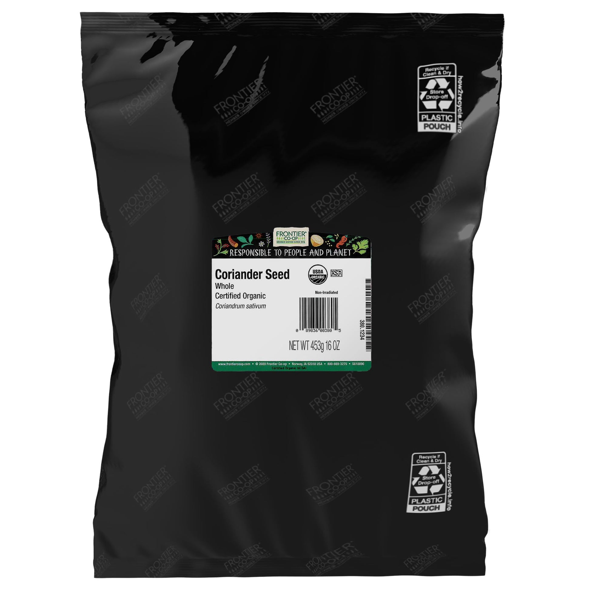 Frontier Co-op Whole Coriander Seeds, Bulk Spice, Certified Organic | 16 Ounce (Pack of 1)