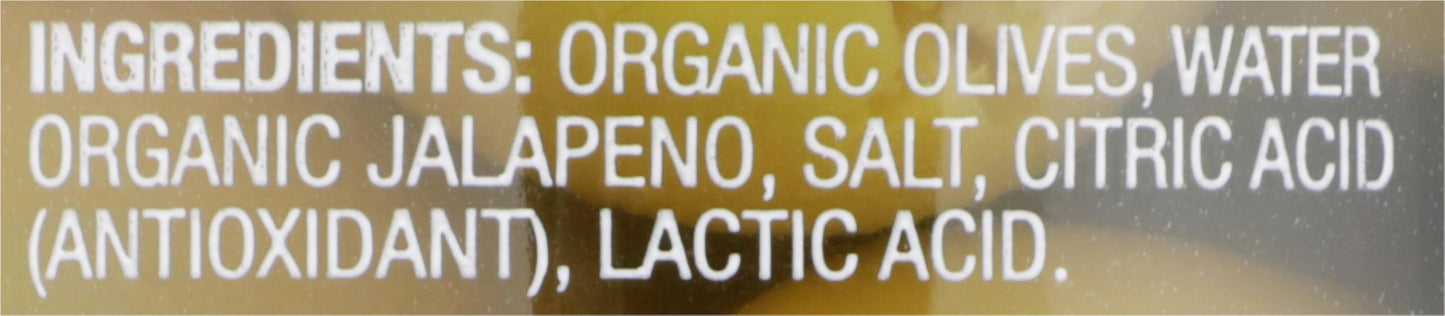 Mario Camacho Foods Organic Stuffed Olives, Jalapeno Stuffed, 10 Ounce