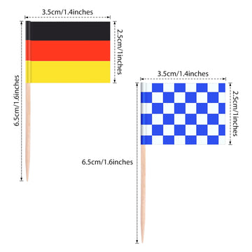 100 Pieces Oktoberfest Picks Party Accessory, Disposable Bavarian Flag Cupcake Topper Decoration in the Style of an Oktoberfest