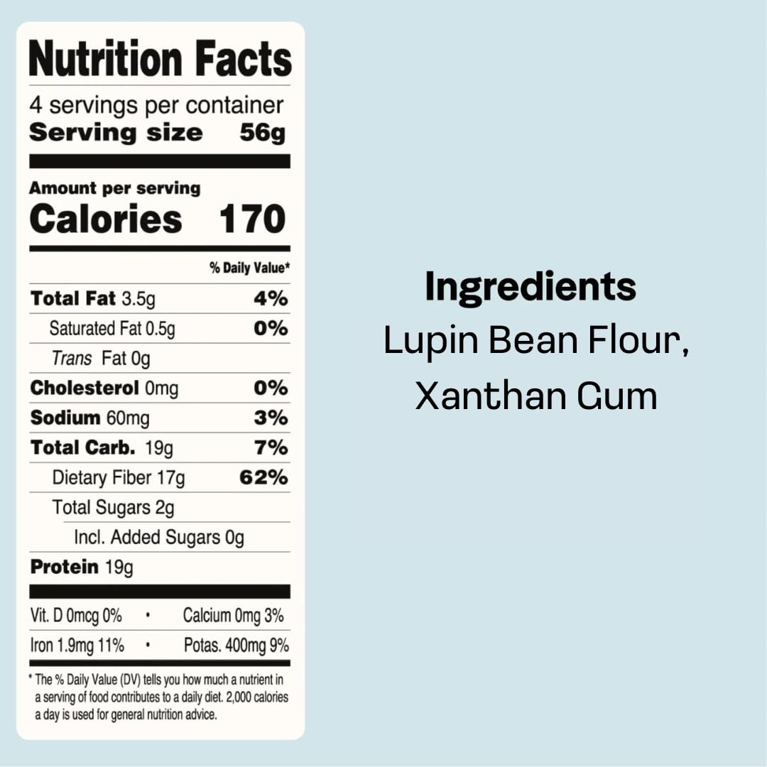 Kaizen Keto Pasta Fusilli - 2 Net Carbs, 19G Protein - Gluten-Free, Keto Pasta Made With High Fiber Lupini Flour - 8 Ounces (Pac