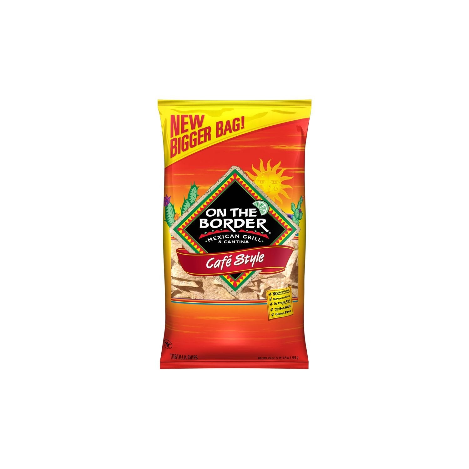 On The Border Cafe Style Tortilla Chips 28 oz. (pack of 4) A1