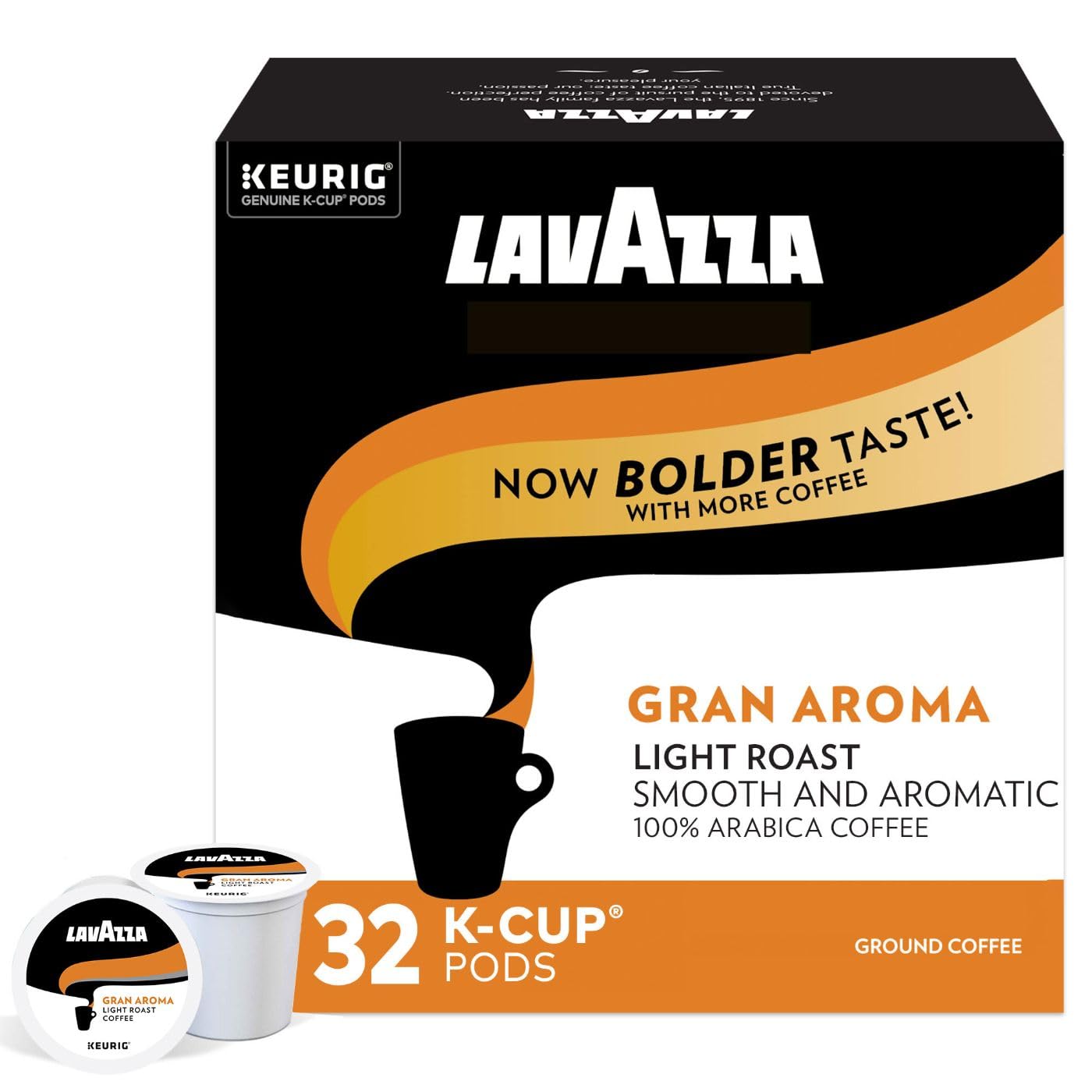 Lavazza Gran Aroma Single Serve Coffee K-Cups Pods For Keurig Brewer, 32 Count