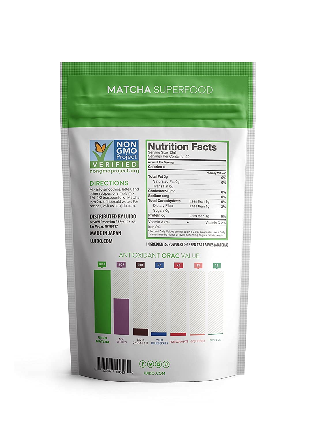 Ujido Ceremonial Matcha Green Tea Powder - 2 oz, Premium Quality Japanese Blend for Authentic Tea Experience