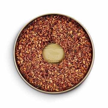 Collin Street Bakery Texas Blonde Pecan Cake in Collectible Gift Tin - 801 Regular Size 7    Cake with Chopped Pecans, Cherries,