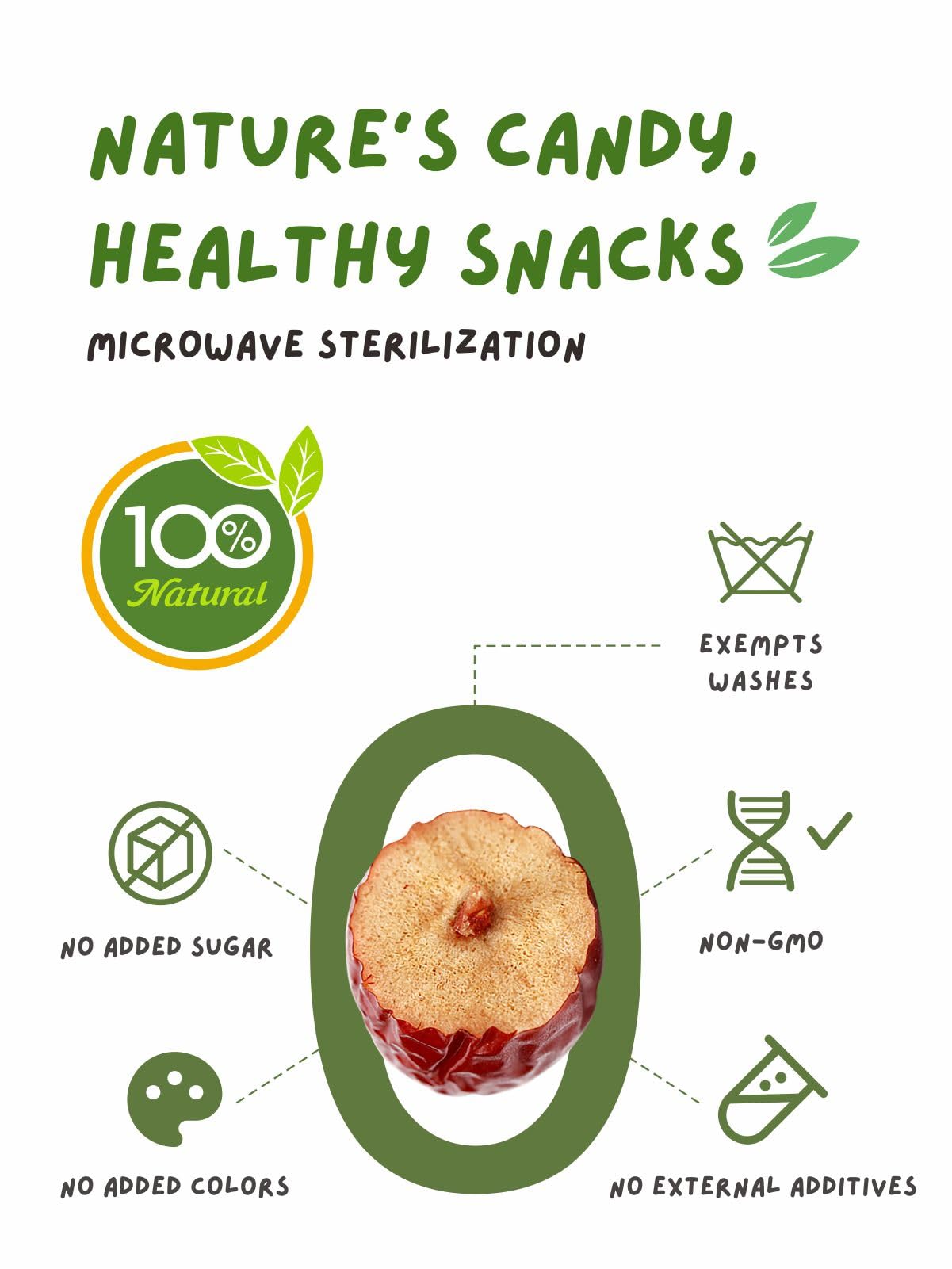 Naturebliss Jujube Dates, Sun Dried Fruit Snacks, Non-GMO, 16 OZ Pack