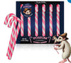 Archie Mcphee Possum Flavored Pink & Gray Striped Candy Canes - Stocking Stuffers - Christmas Candy Canes - Gift Box Of 6 Pieces Fun Novelty Candy Canes