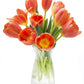 KaBloom Flowers -Valentine's Day Collection - 10 Orange Tulips with vase, Gift for Birthday, Sympathy, Anniversary, Get Well, Th