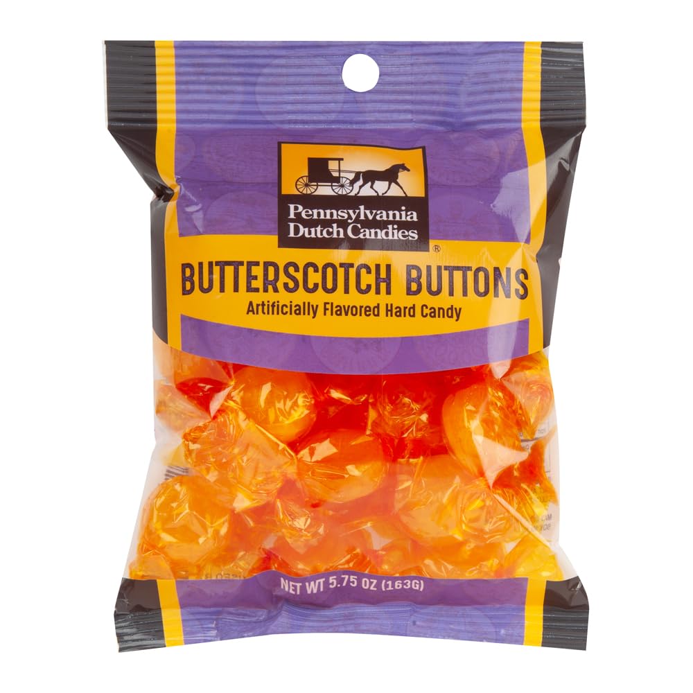 Penn Dutch Candy - Butterscotch Buttons | Retro-Flavors | Classic Hard Candies | Pennsylvania Dutch Company | Varying Flavors And Sizes | Great Taste And Great As A Gift