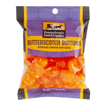 Penn Dutch Candy - Butterscotch Buttons | Retro-Flavors | Classic Hard Candies | Pennsylvania Dutch Company | Varying Flavors And Sizes | Great Taste And Great As A Gift