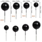 Rssta i Foam Ball Cake Toppers, 30 PCS Black Mini Balloon Picks for Baby Shower, Wedding, Birthday, Graduation Party Decorations