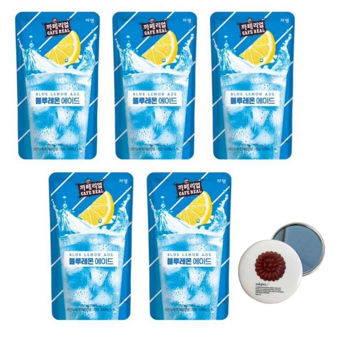 dalgaru Drink Pouch Sampler Set - 5 Pack (Grape, Strawberry, Blue Lemonade, Peach Iced Tea, Shine Muscat) + Dalgaru Yakgwa Mirror
