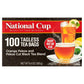 National Cup, Tagless Orange Pekoe And Pekoe Cut Black Tea Blend, Tea Bags, 100 Ct, Pack Of 6