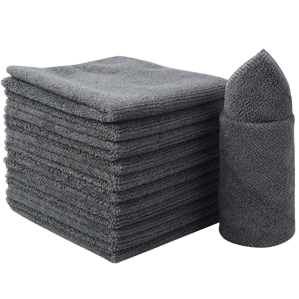 Sinland Microfiber Rag Absorbent Cleaning Cloth Kitchen Dish Cloth Quick Dry Streak Free Dish Rags Glass Cloths 12Inchx12Inch 12